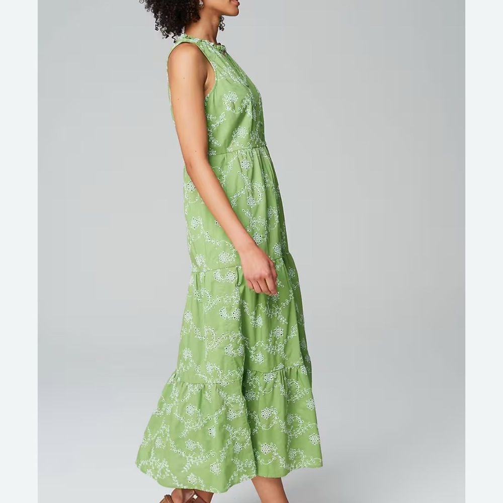 J. Jill sleeveless tiered women’s maxi dress in snap pea SZ XL - Picture 2 of 12
